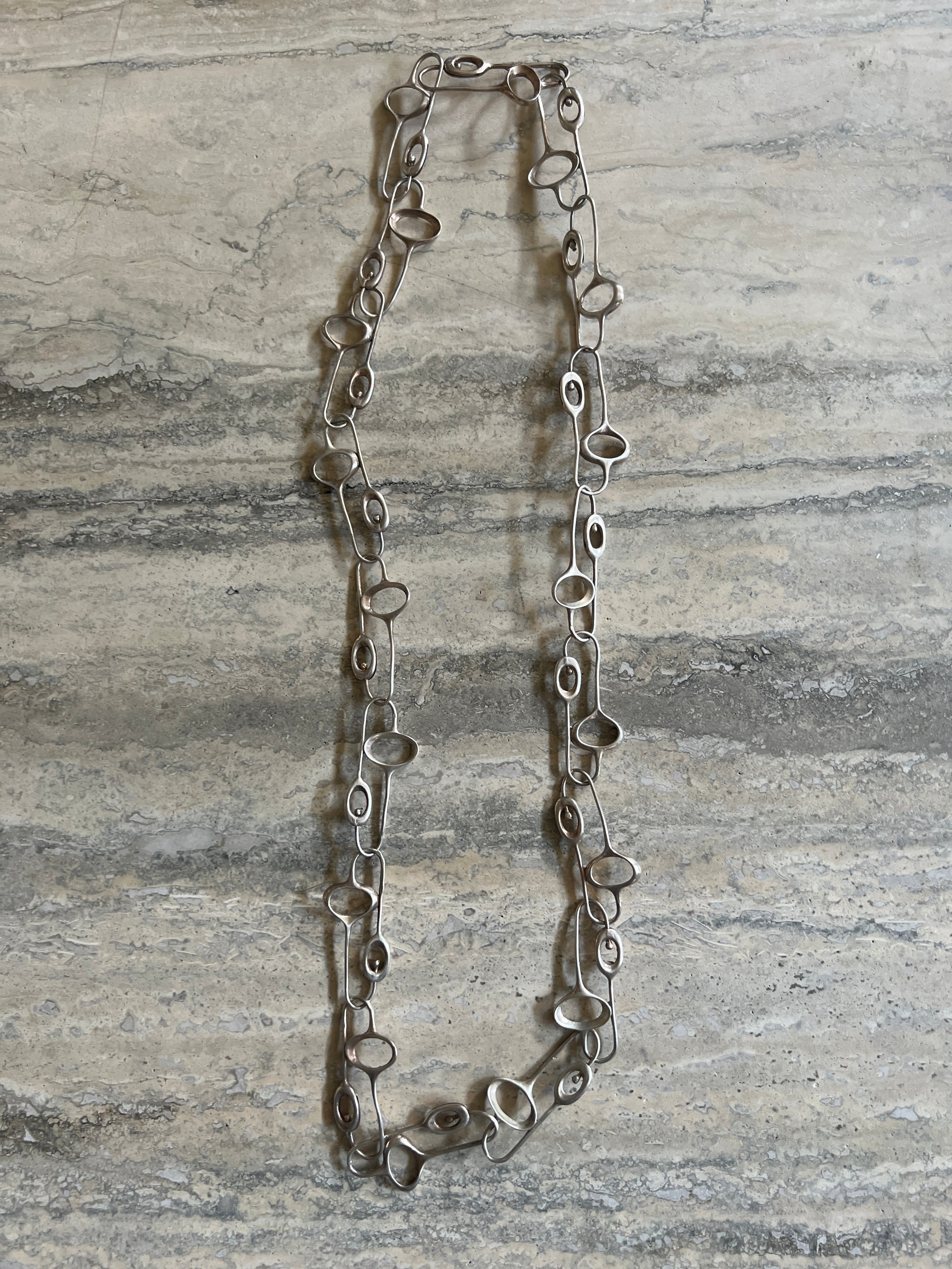 Sterling Abstract Link Necklace