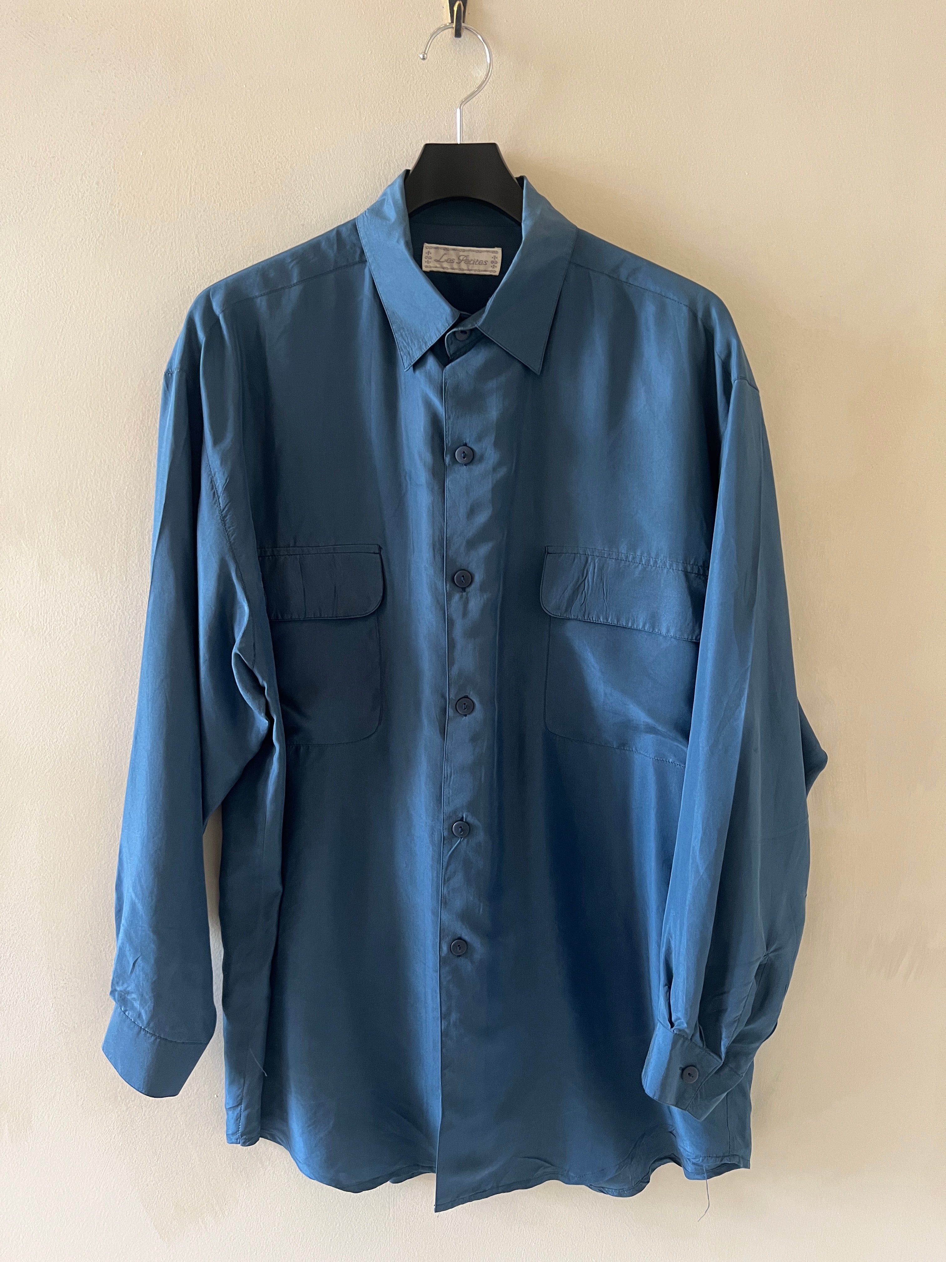 Vintage Teal Silk Shirt
