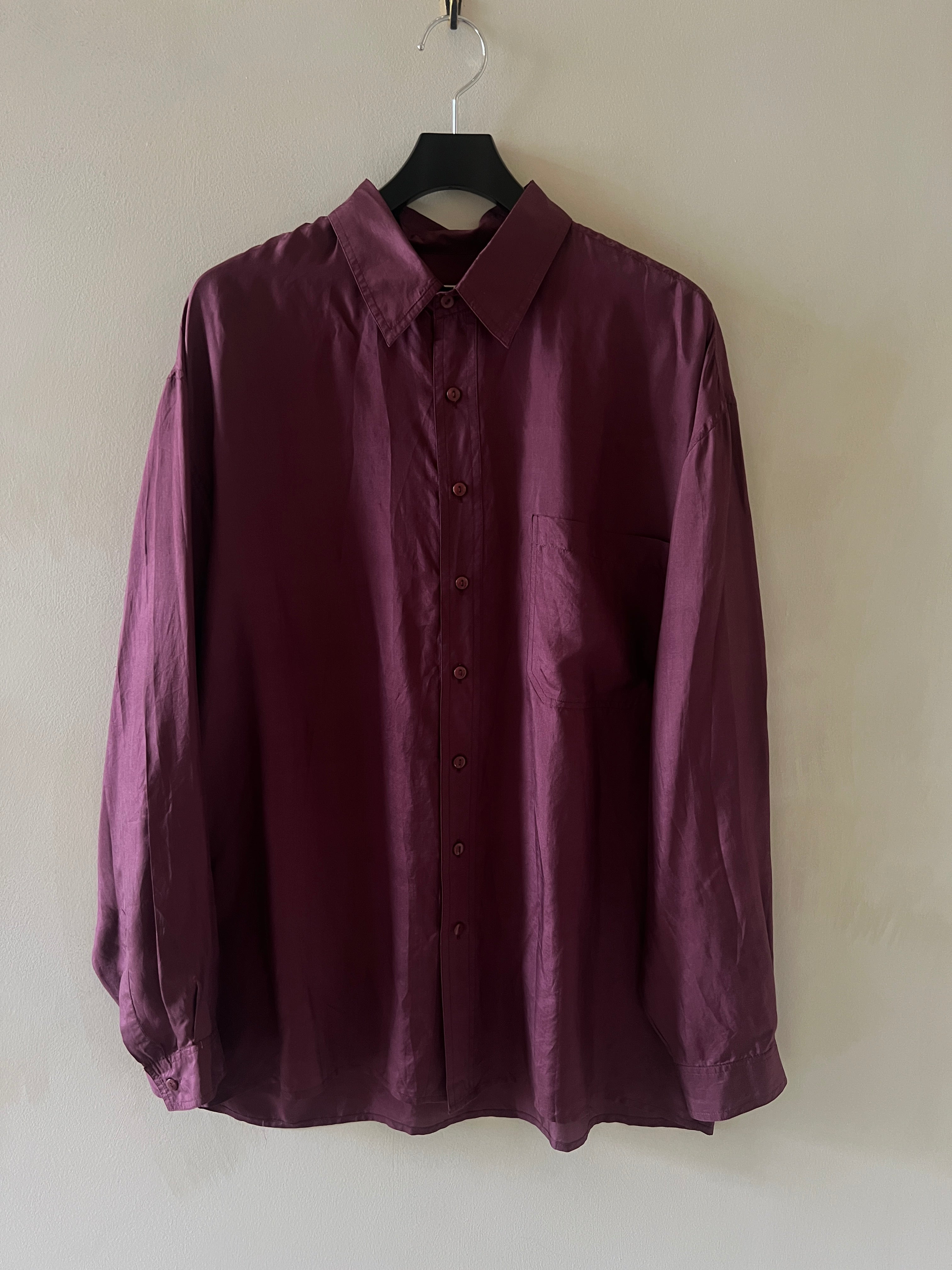 Vintage Burgundy Silk Shirt