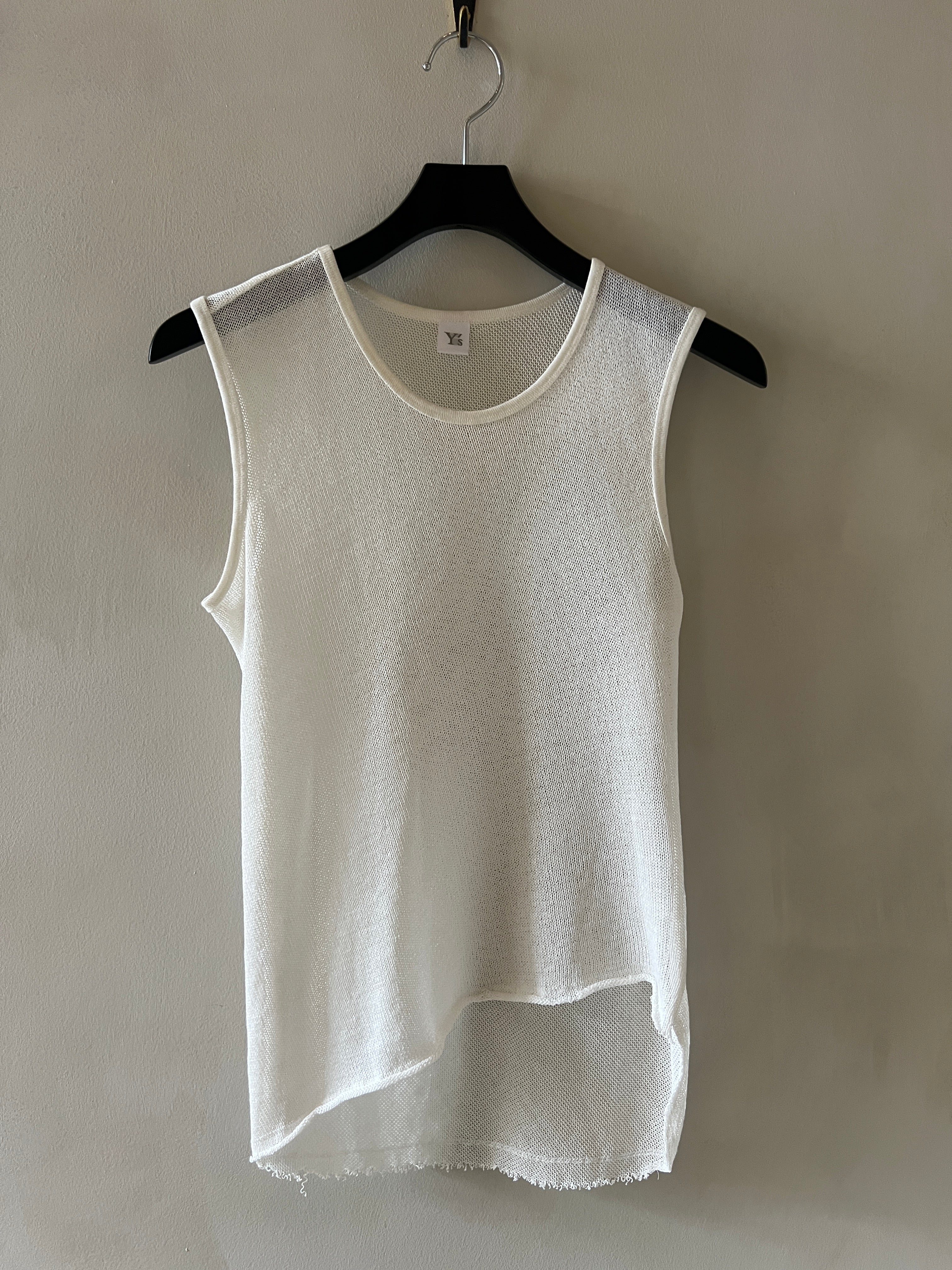 Y's White Mesh Knit Tank