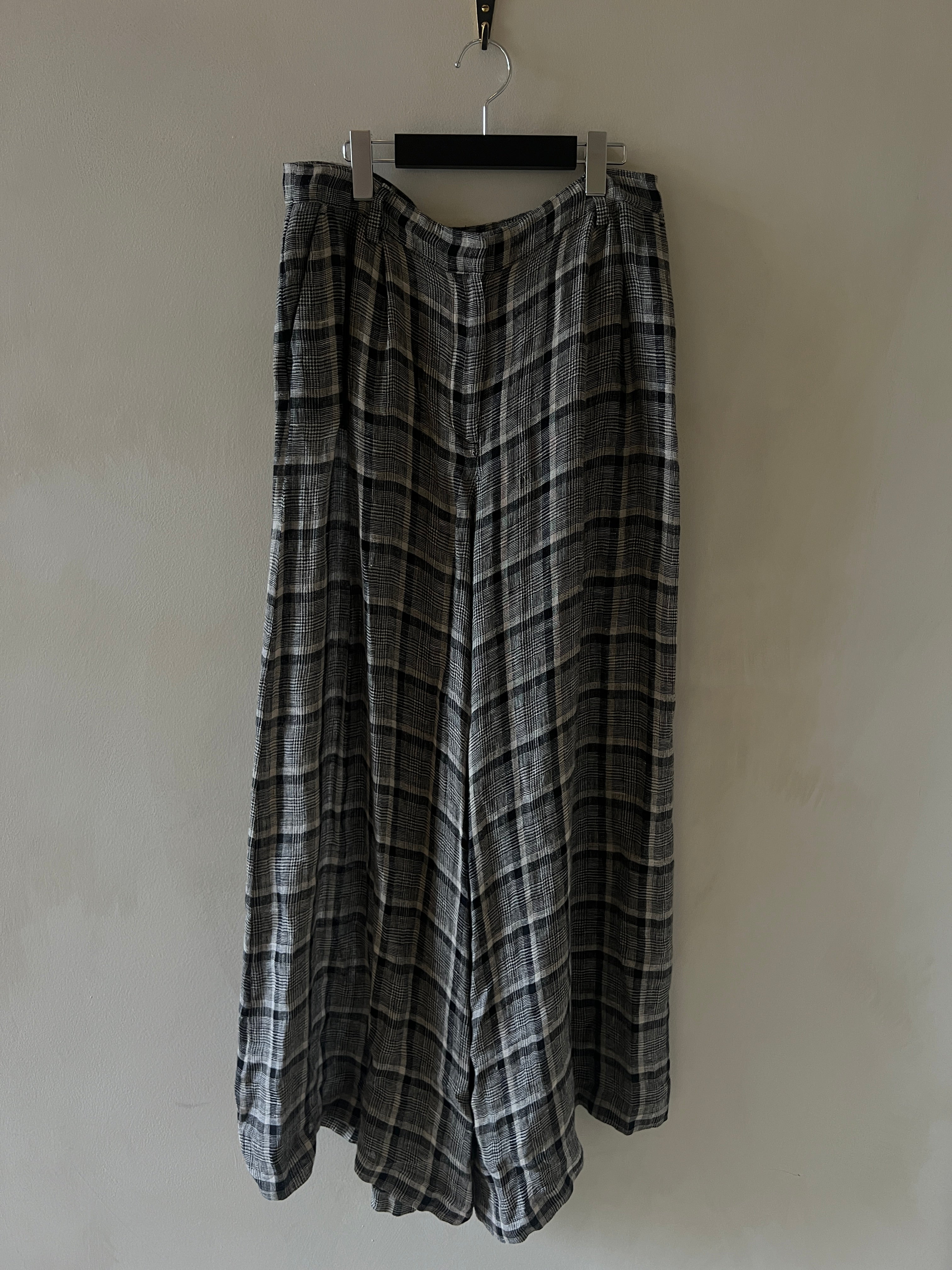Linen Plaid Trousers