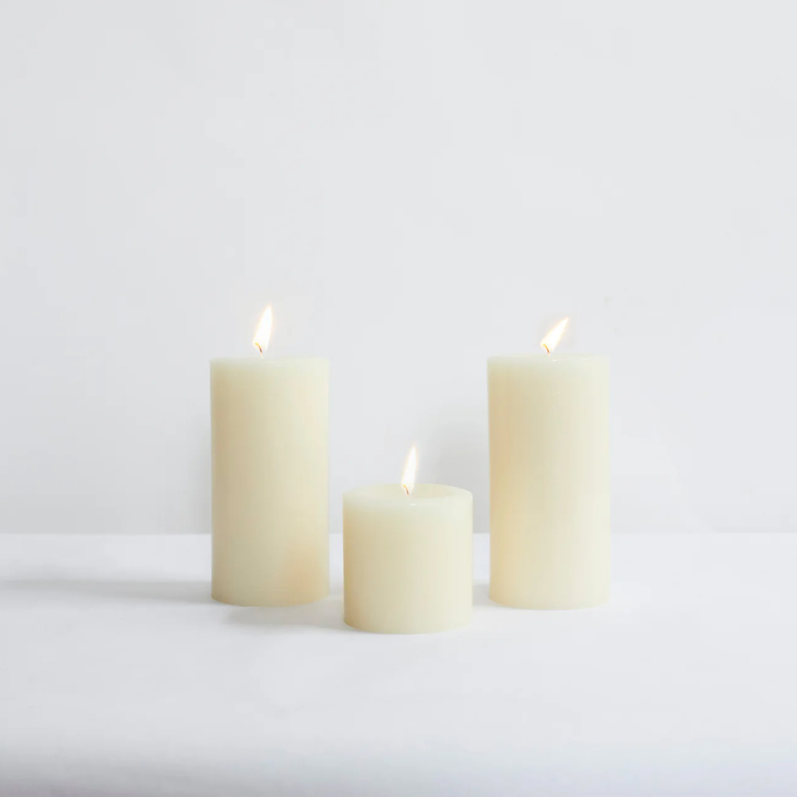 3" x 9" Unscented Pillar Candle