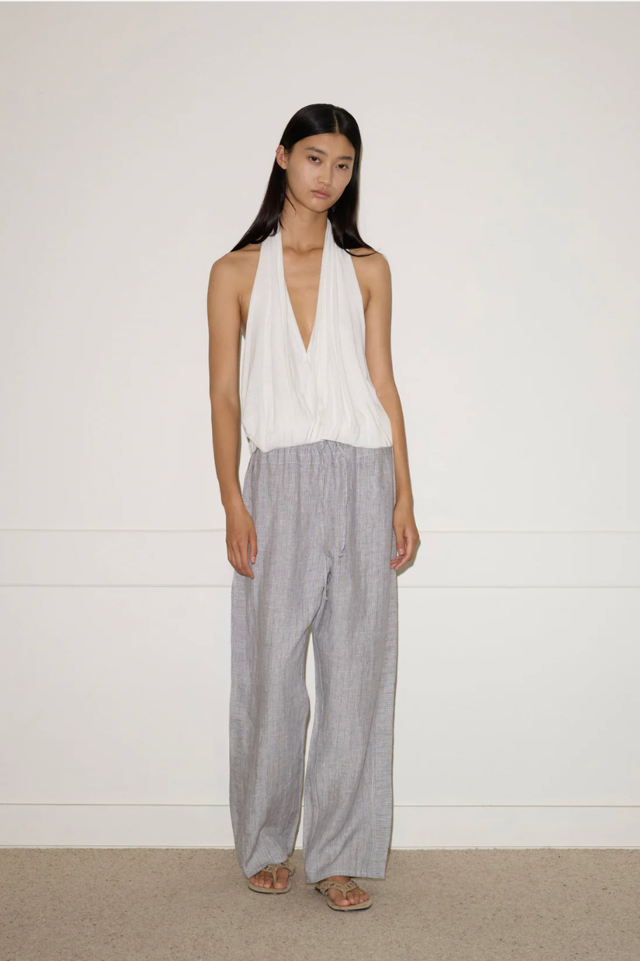 Double Waist Linen Pant