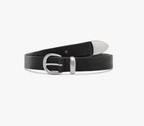 Western Bridle Leather Slim Belt