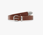 Western Bridle Leather Slim Belt