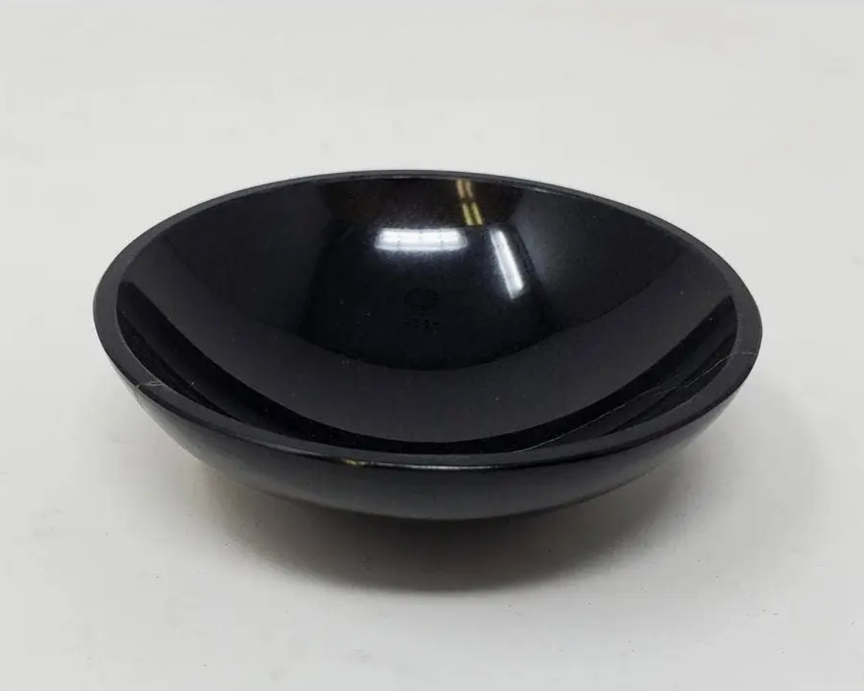 Black Agate Gem Stone 2" Bowl