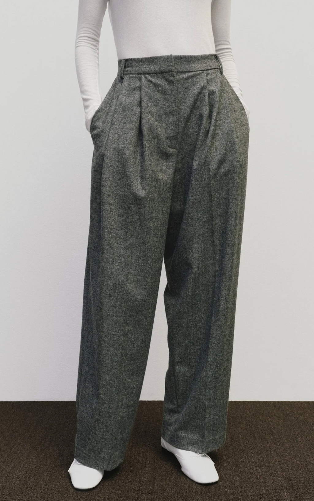 Wool Blend Wide Leg Pant