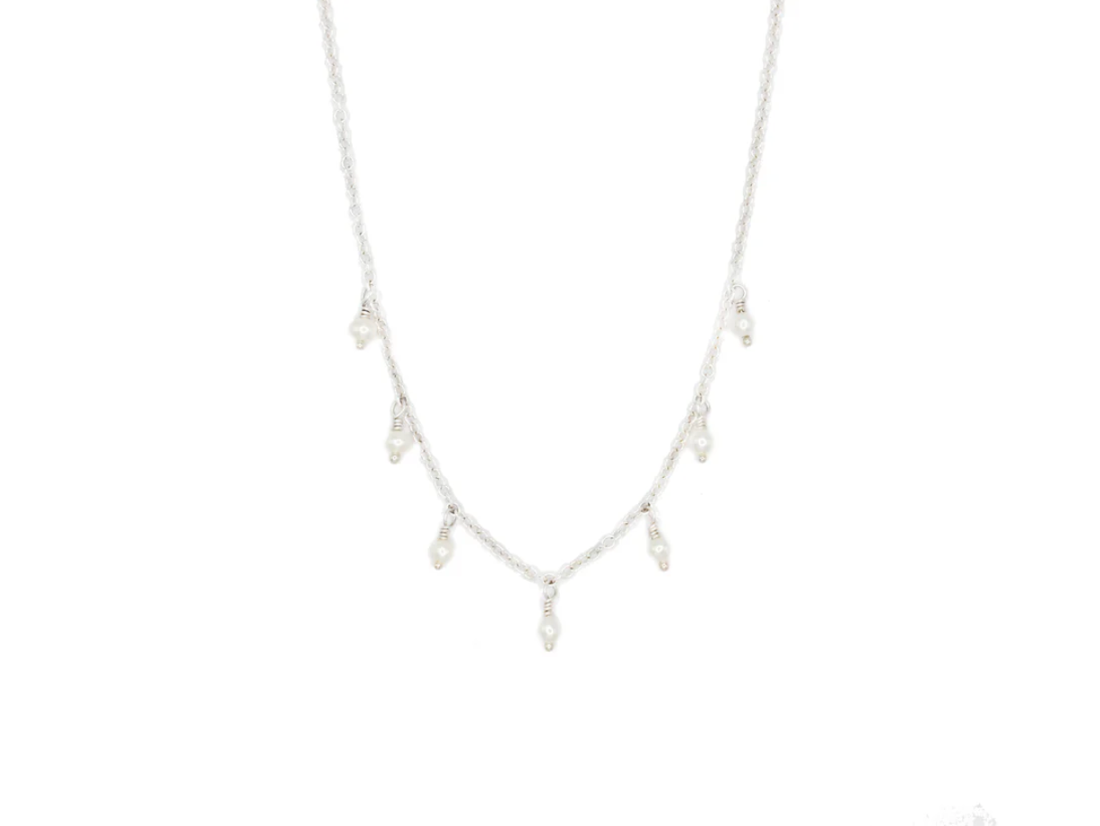 Pearl Drop Necklace 1.5mm / 16"-18" Adjust