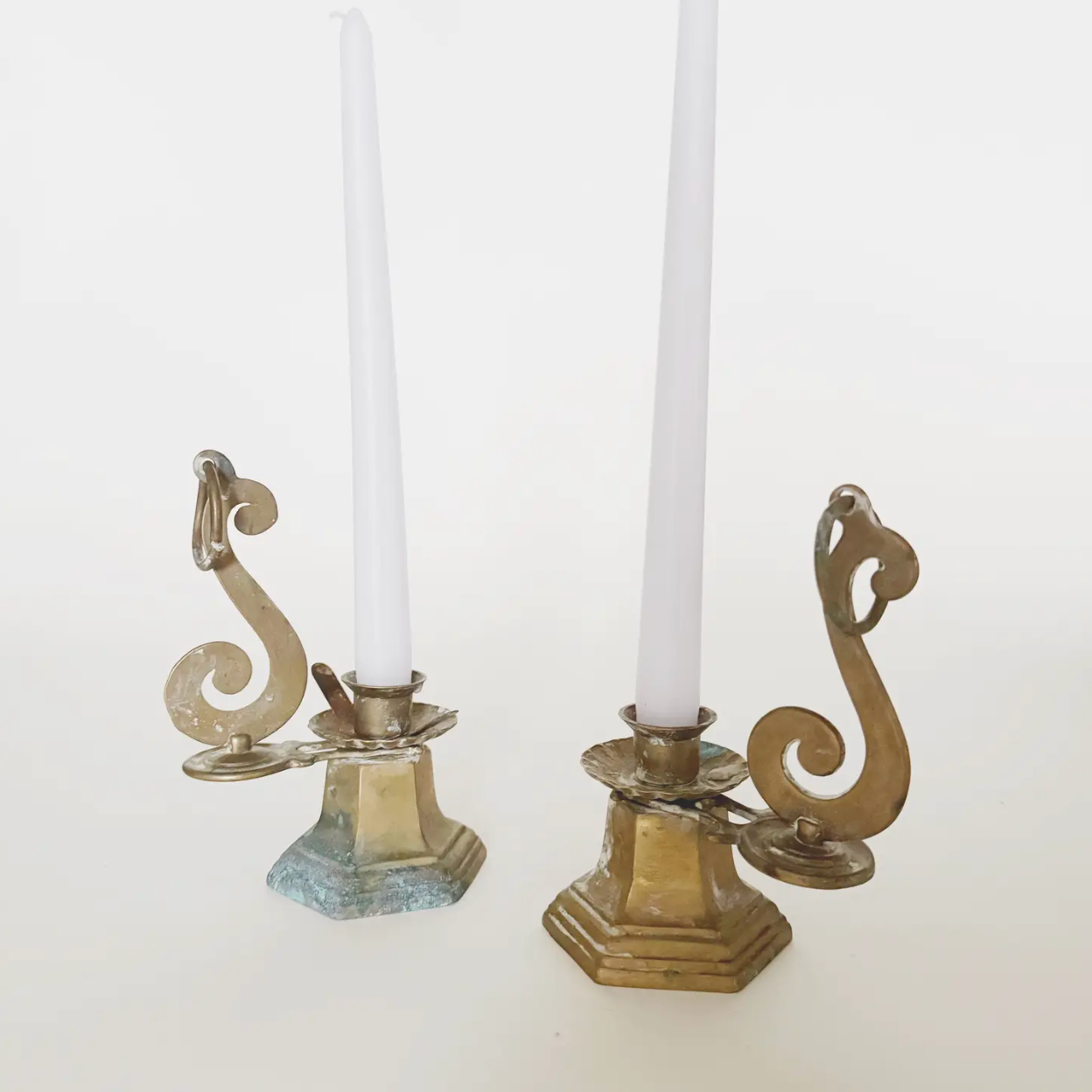 Antique Brass Hanging Candleholders