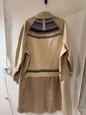 Wool Aplique Trench Coat