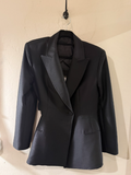 Wool Silk Cutout Blazer