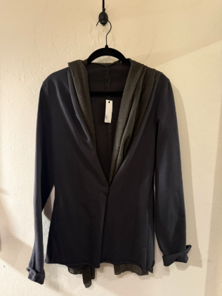 Layered Hooded Blazer Jacket