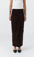 Suede Column Skirt