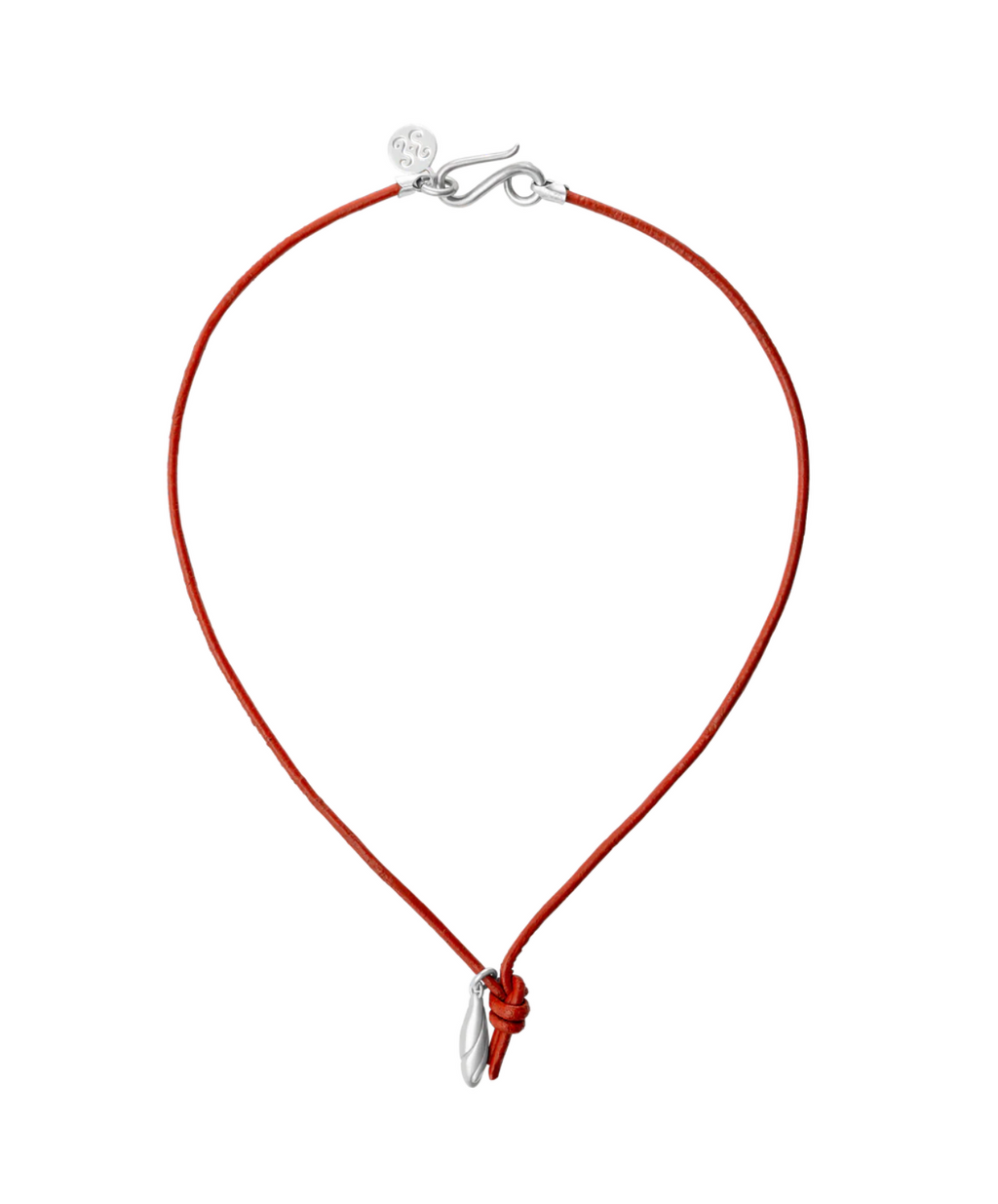 Earth Mini Scarlet Leather Necklace