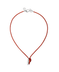 Earth Mini Scarlet Leather Necklace