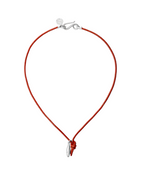 Earth Mini Scarlet Leather Necklace