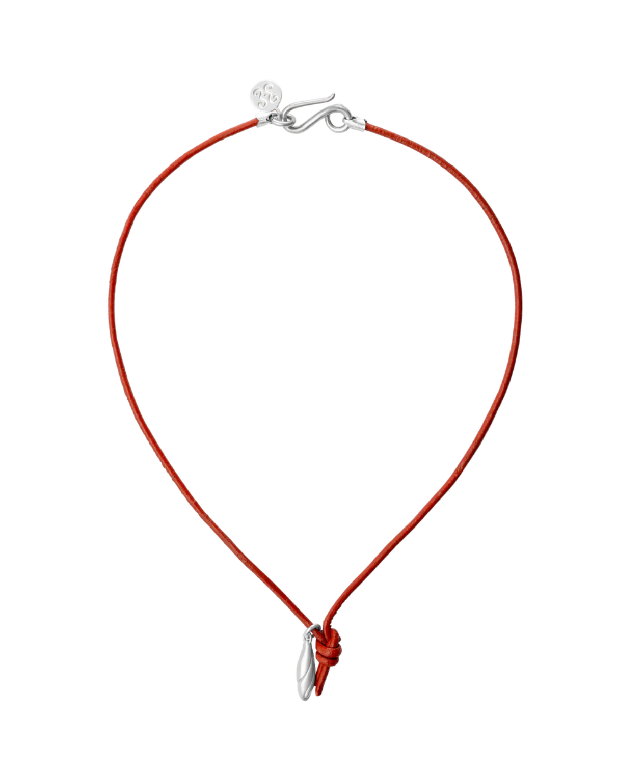 Earth Mini Scarlet Leather Necklace