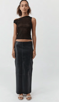 Leather Column Skirt