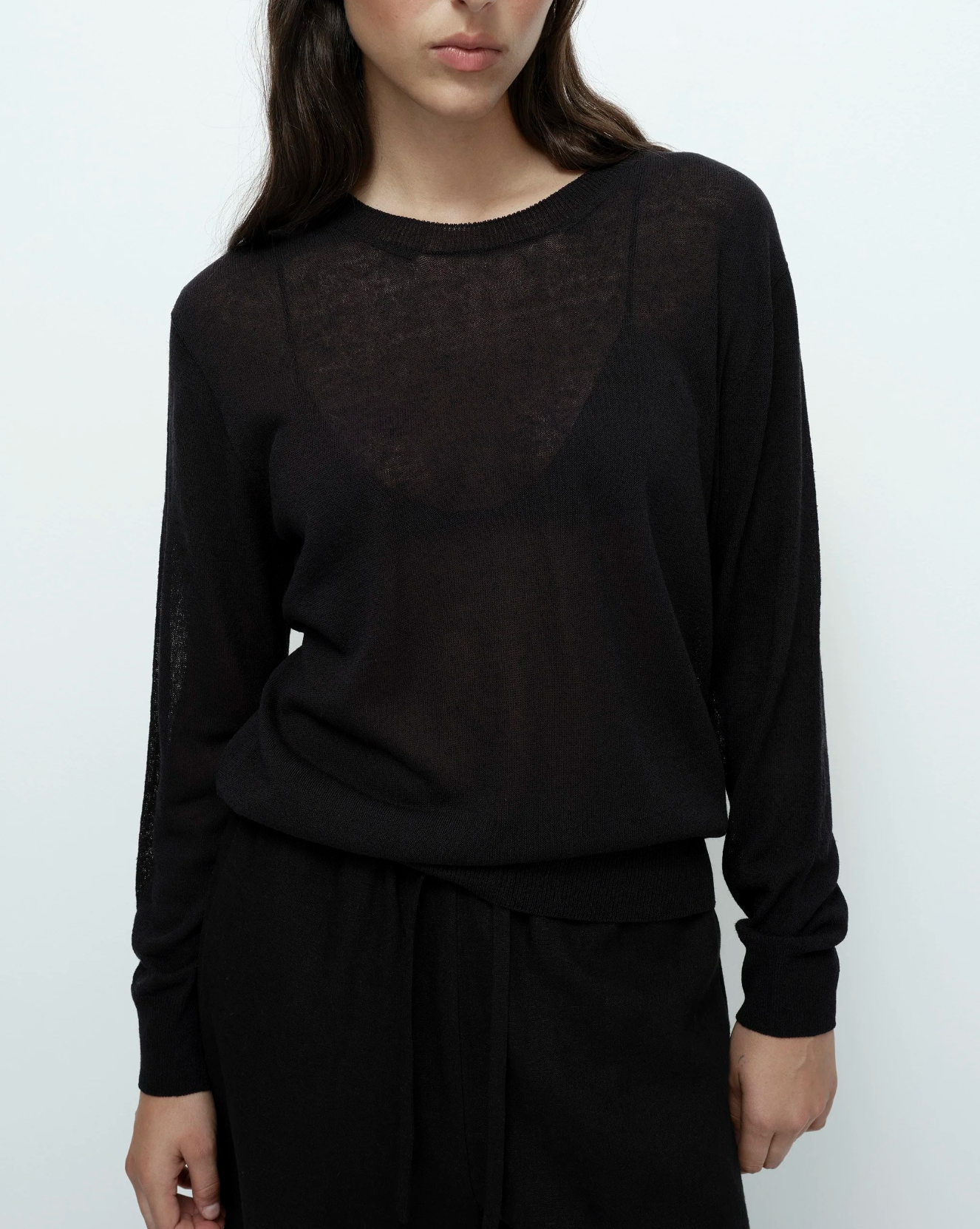 Semi Sheer Linen Top