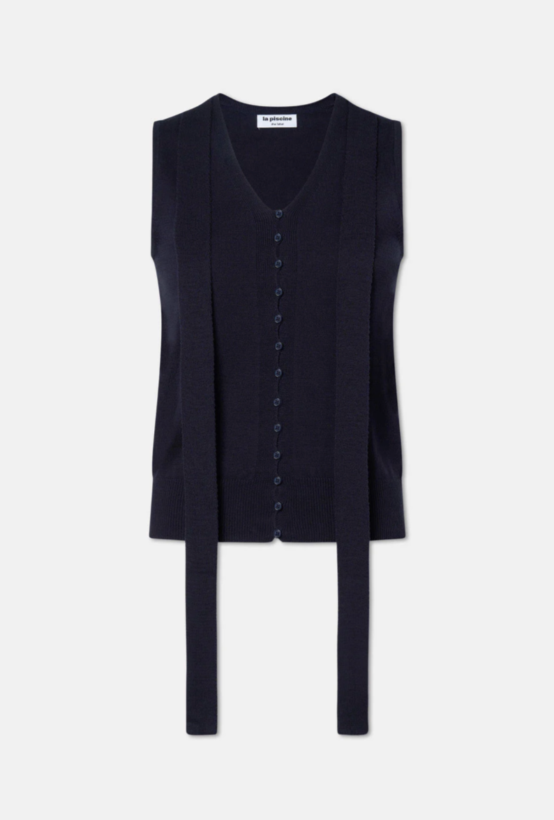 Knit Silk Scarf Vest