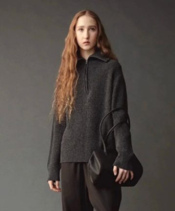Ribbed Half-Zip Sweater