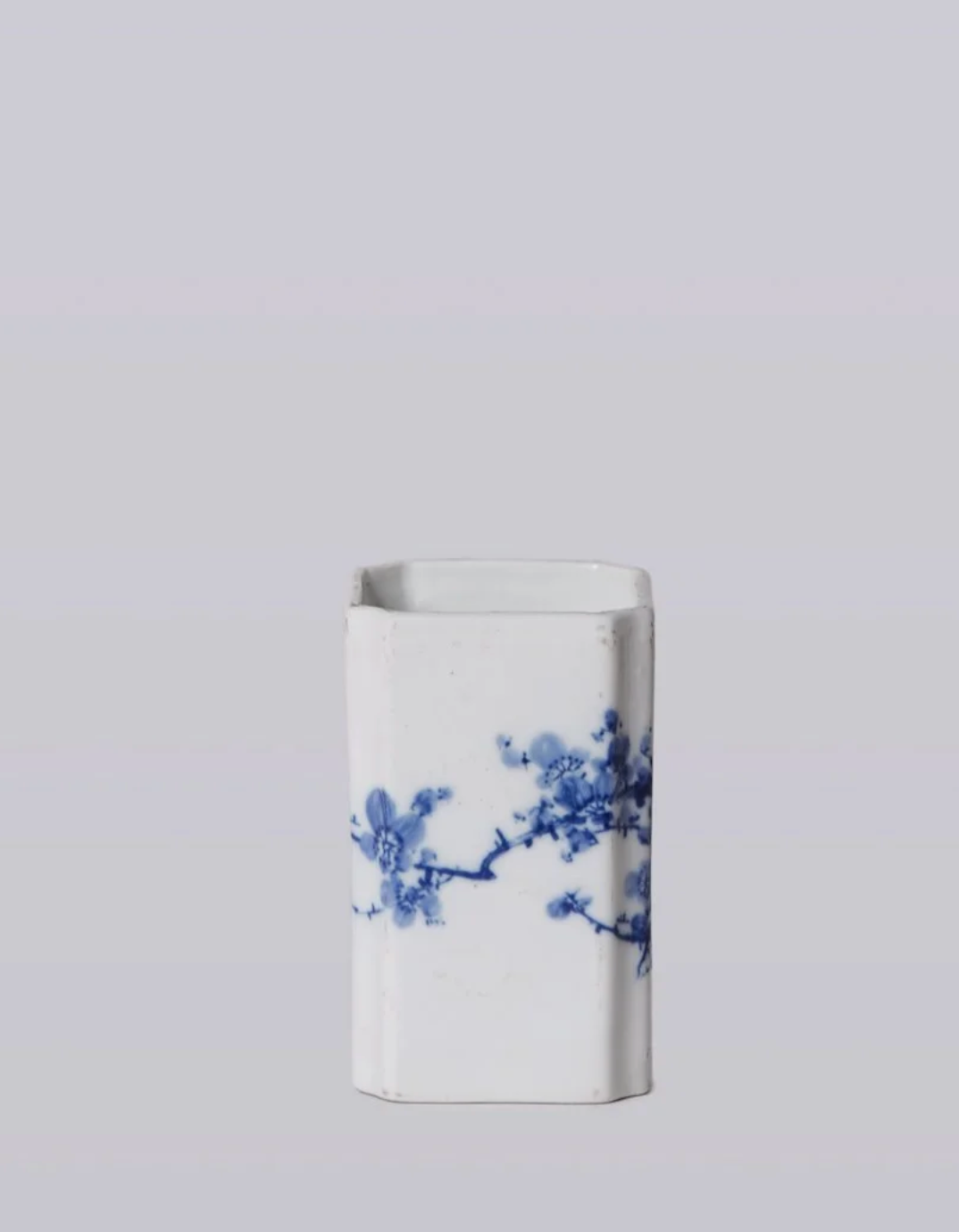 1920's Porcelain Cherry Blossom Square Vase