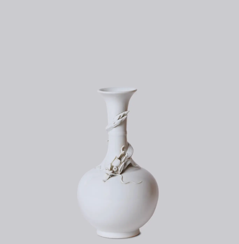 White Porcelain Dragon Globe Vase
