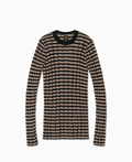 Rib Wool Border Crewneck